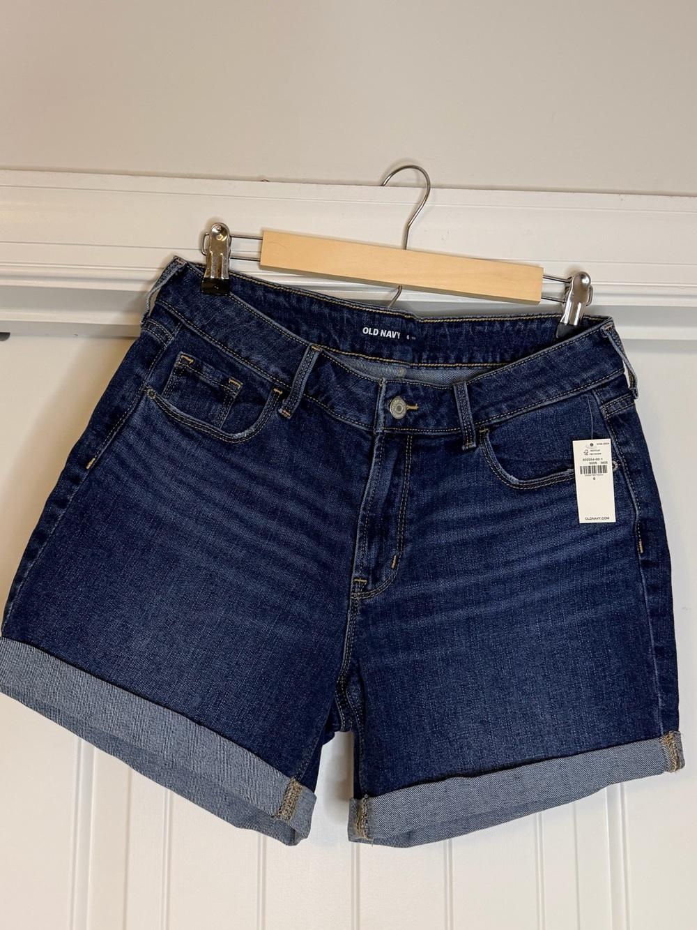 Old Navy Dark Blue Rolled-Hem Denim Shorts
